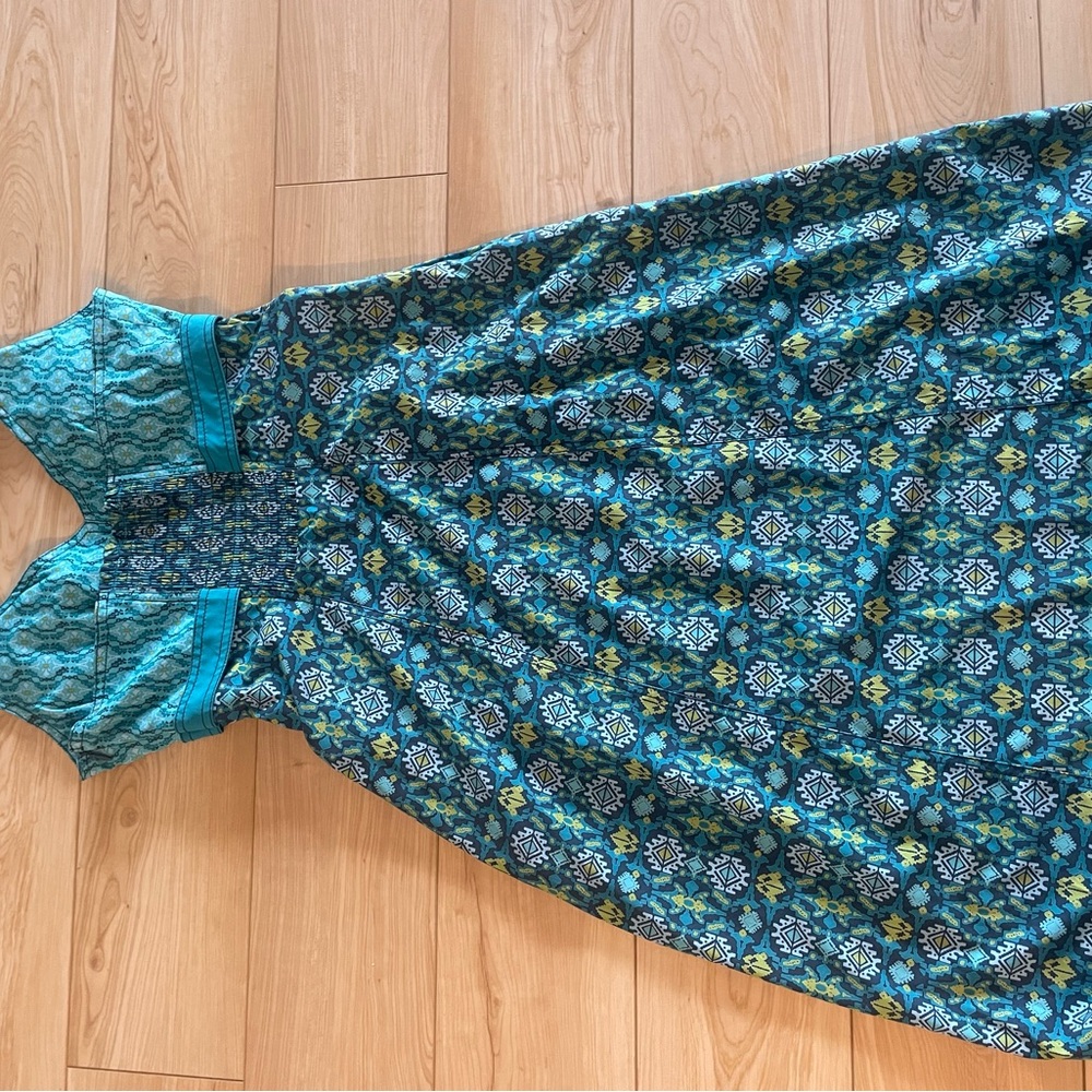 Athleta Blue and Yellow Patterned Maxi Dress - Picture 3 of 4
